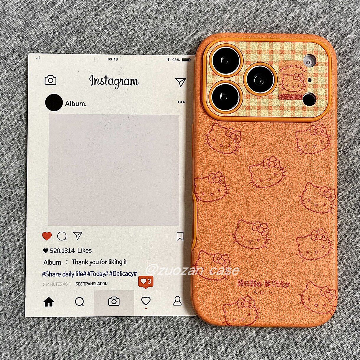 苹果17pro卡通KT猫皮革手机壳