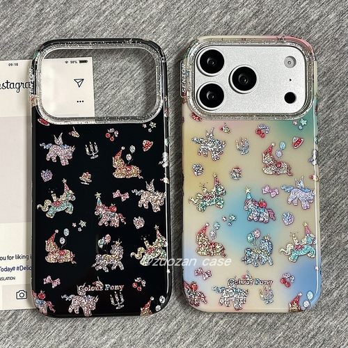 苹果17pro卡通小马双层手机壳