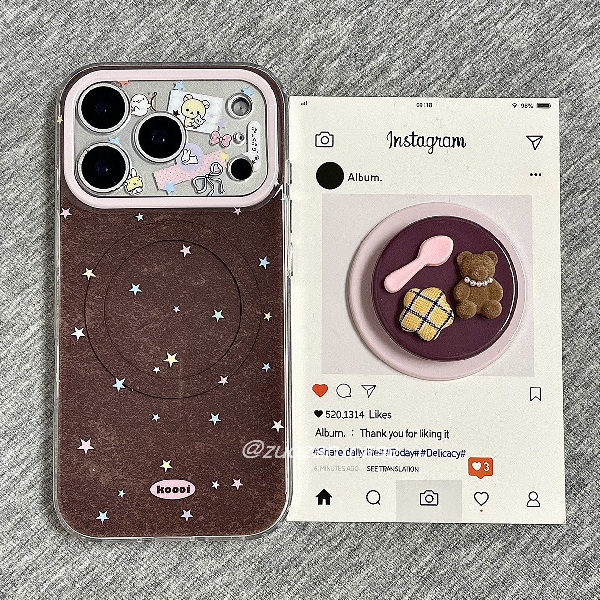 苹果17pro卡通小熊磁吸手机壳