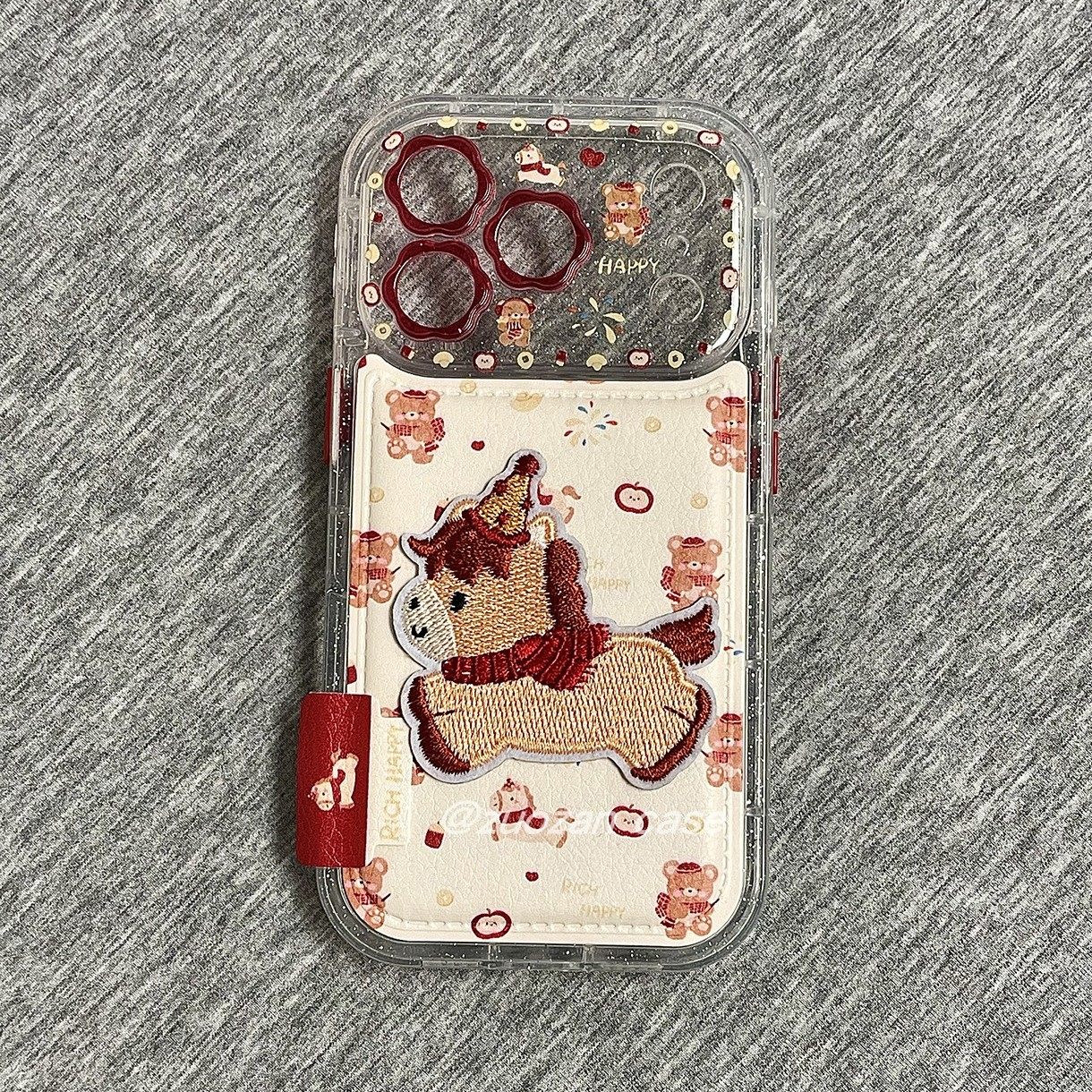 新年可爱卡通小马小熊适用苹果17promax手机壳iphone16pro新款15带支架14花瞳镜头13女17全包防摔保护套小众,3C数码配件,手机保护套/壳,淘宝优惠券,粉丝福利购,淘宝优惠卷