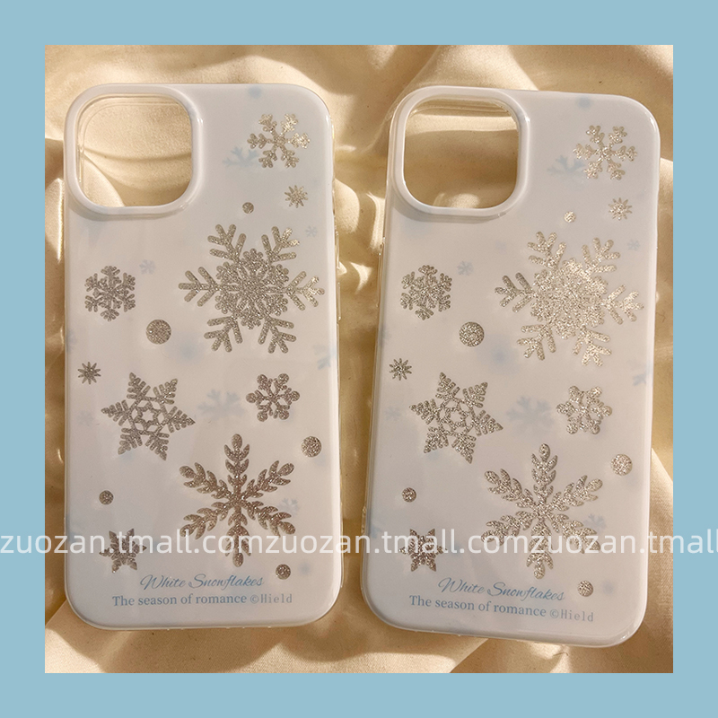 冬季闪粉雪花适用iphone16pro max苹果14手机壳13韩风15pro新款11软壳15plus女12防摔硅胶保护套高级感仙女
