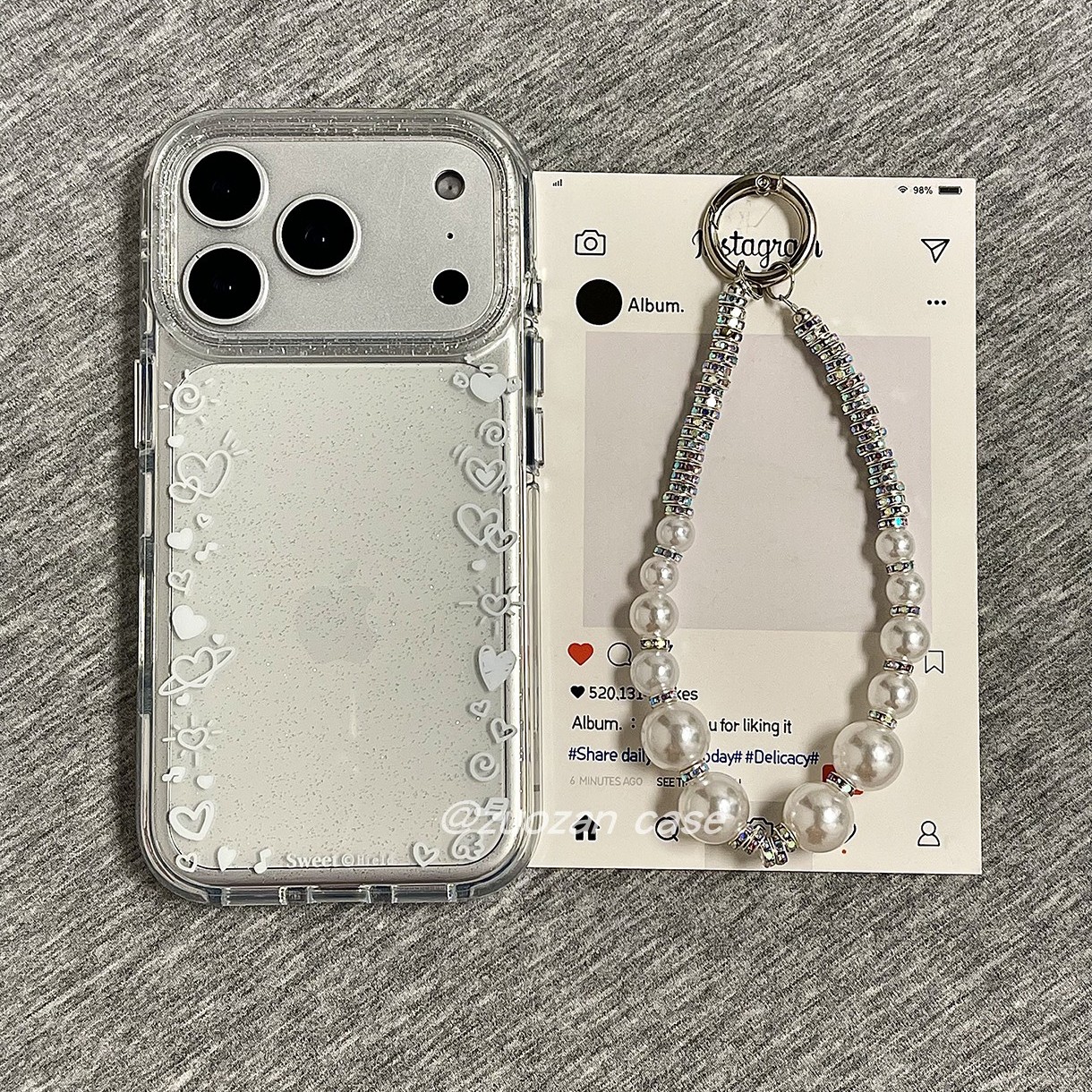 苹果17pro双层爱心手机壳