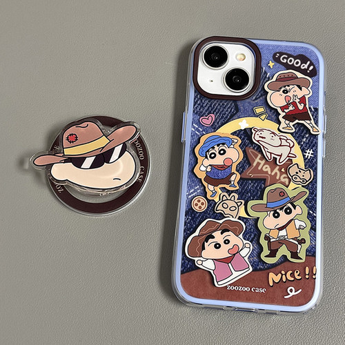 苹果15卡通西部牛仔小新手机壳