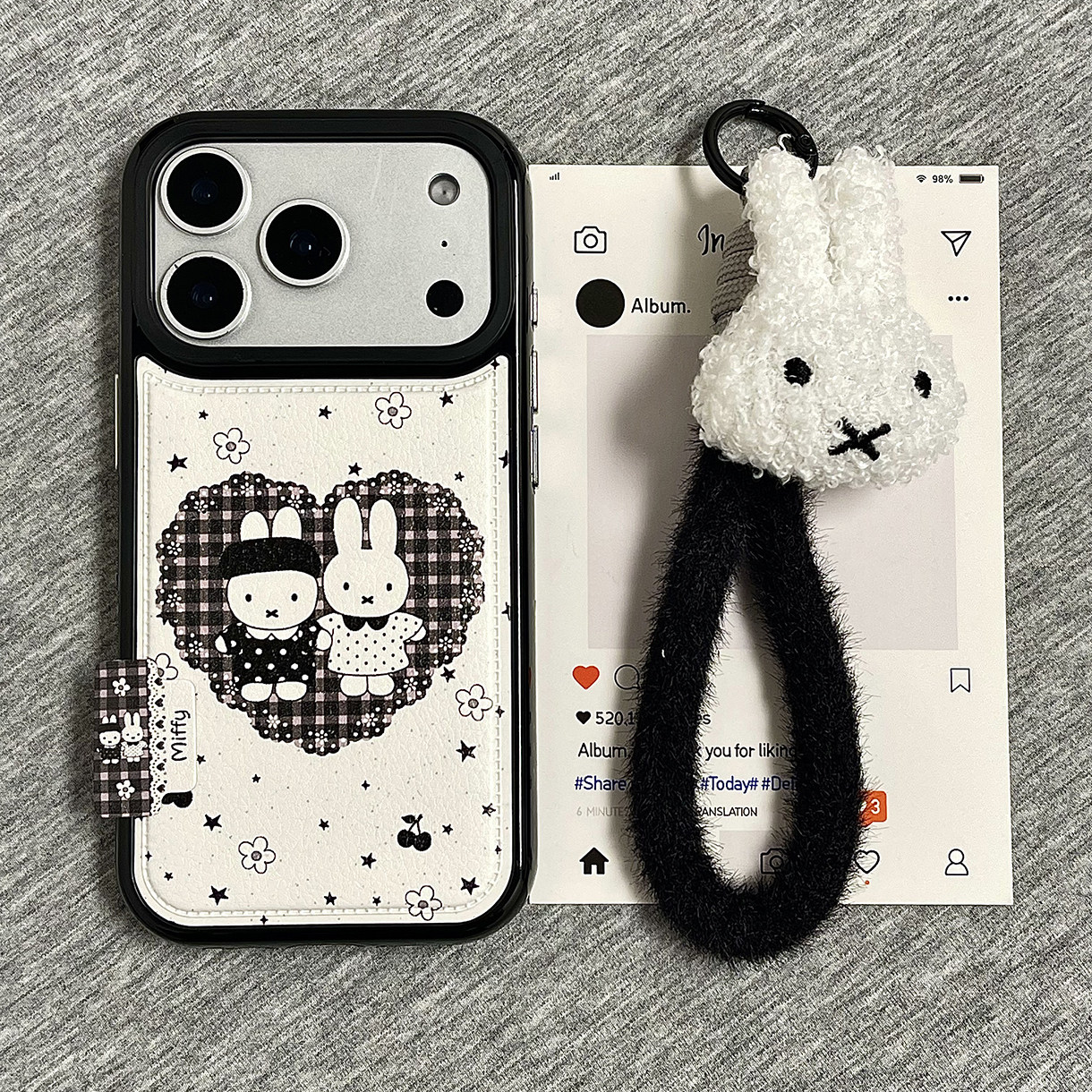 秋冬皮革爱心格纹兔子适用苹果17promax手机壳iphone16pro新款15带挂绳14创意小众13女17全包防摔保护套个性,3C数码配件,手机保护套/壳,淘宝优惠券,粉丝福利购,淘宝优惠卷