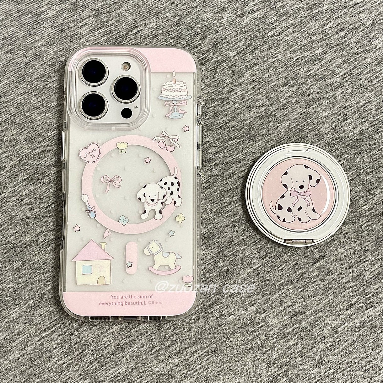 磁吸ins韩风斑点狗小屋适用苹果16promax手机壳iPhone15pro新款14带360支架13女17pro磨砂双层全包防摔保护套