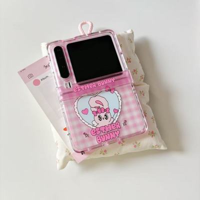 粉格子兔子适用于华为purax硬壳