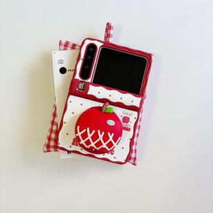 ins皮质红苹果适用于华为purax手机壳小折叠适用于华为purax典藏版 磁吸硬壳防摔