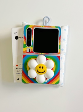 ins韩风彩虹太阳花适用于华为purax手机壳小折叠适用于小米mixflip2磁吸保护套适用于三星zflip7