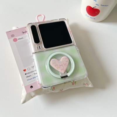 粉绿格子华为purax手机壳