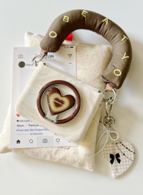 原创chic韩风丝绸爱心手提款适用于华为purax手机壳小折叠适用于小米mixflip2保护套适用于三星zflip7/5/6