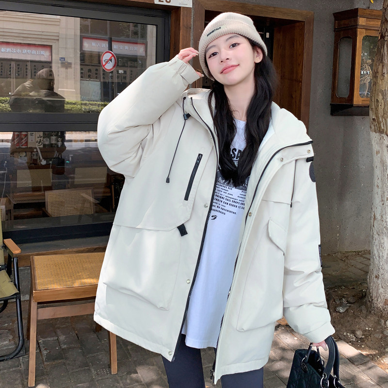 2025冬装新款冲锋衣女韩版百搭显瘦工装棉衣大码宽松棉袄加厚外套