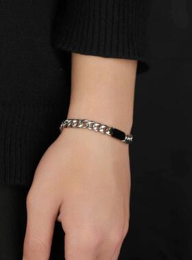 古巴手链钛钢男潮百搭小众设计感简约嘻哈男士个性义乌热销配饰