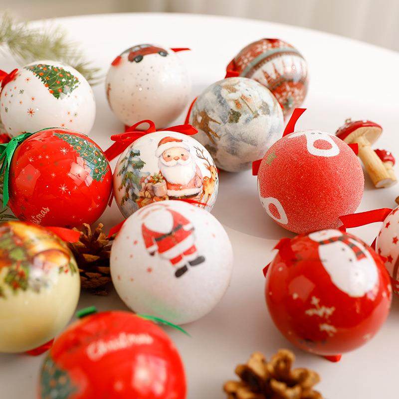 2025跨境新款圣诞球挂件雪人泡沫球挂饰圣诞树装饰品吊球摆件