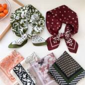 饰搭配衬衫 70x70小丝巾方巾女春秋夏季 职业装 护颈脖子薄围巾纱巾