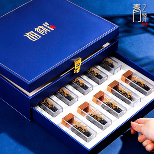 双层海参抽屉式礼盒空盒20瓶装 干海参辽参刺参礼品盒包装瓶皮盒