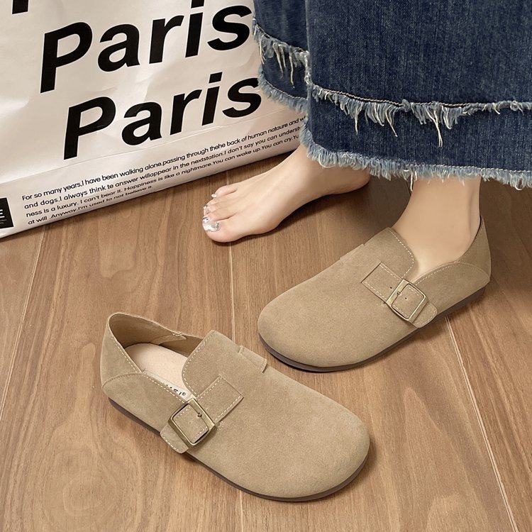 勃肯鞋女2025秋季新款平底单鞋一脚蹬懒人时尚百搭复古豆豆乐福鞋,女鞋,时尚休闲鞋,淘宝优惠券,粉丝福利购,淘宝优惠卷