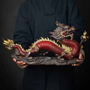 墨修缘陶瓷龙摆件吉祥物生肖龙五爪金龙青龙汉龙家居装饰龙年礼品