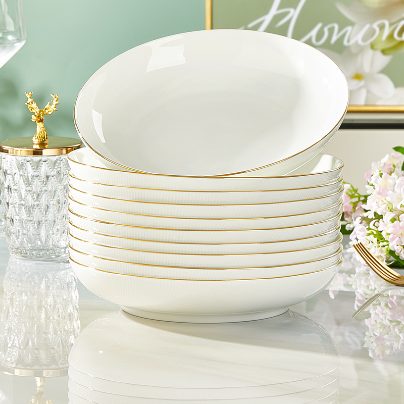 优尊陶瓷加入45%骨粉家用炒菜盘