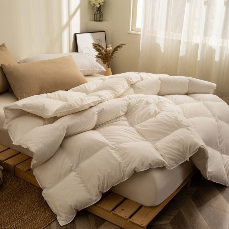 羽绒被壳自己填充半成品防钻绒内胆芯布料全棉高密度自充绒外套皮