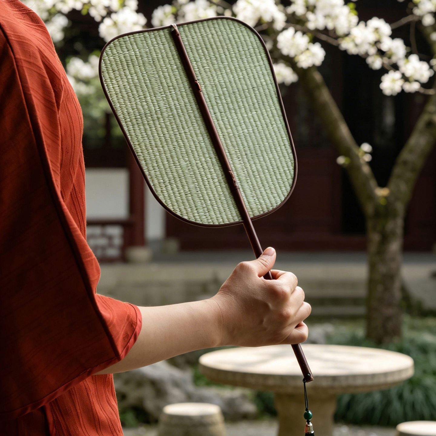 竹编扇老式夏季竹子腰团扇夏天纳凉国风汉服舞蹈道具非遗手工蒲扇