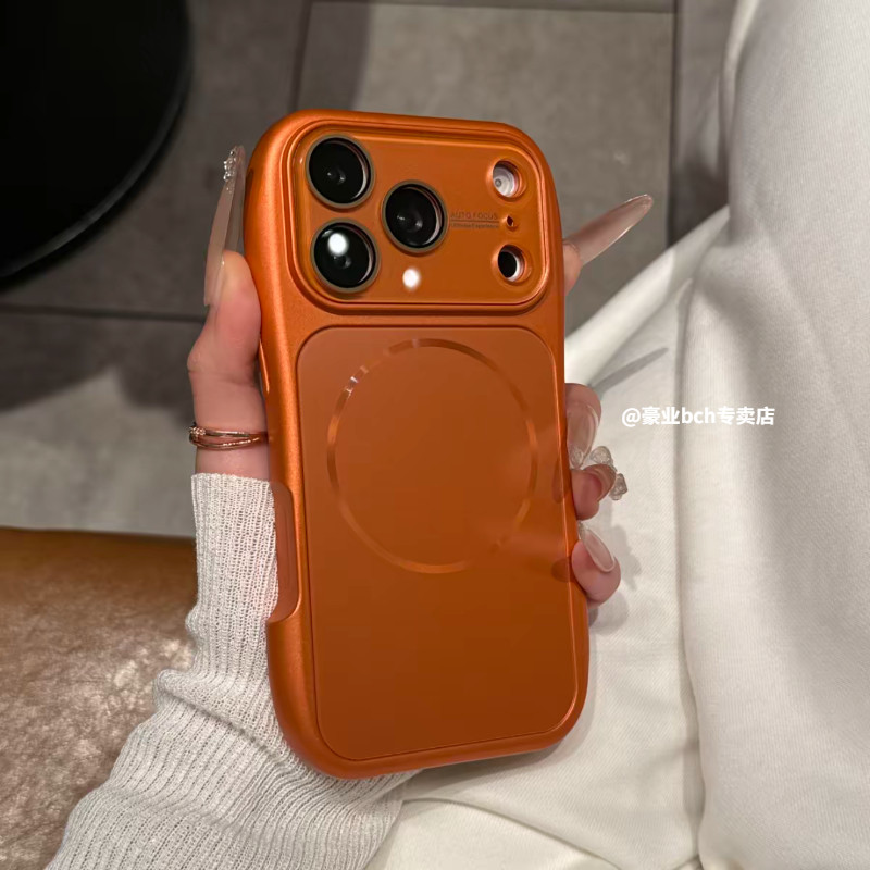 秒变17大视窗适用苹果17promax手机壳新款iPhone16pro带镜头膜高级感15pro磨砂磁吸14简约13全包防摔保护套女