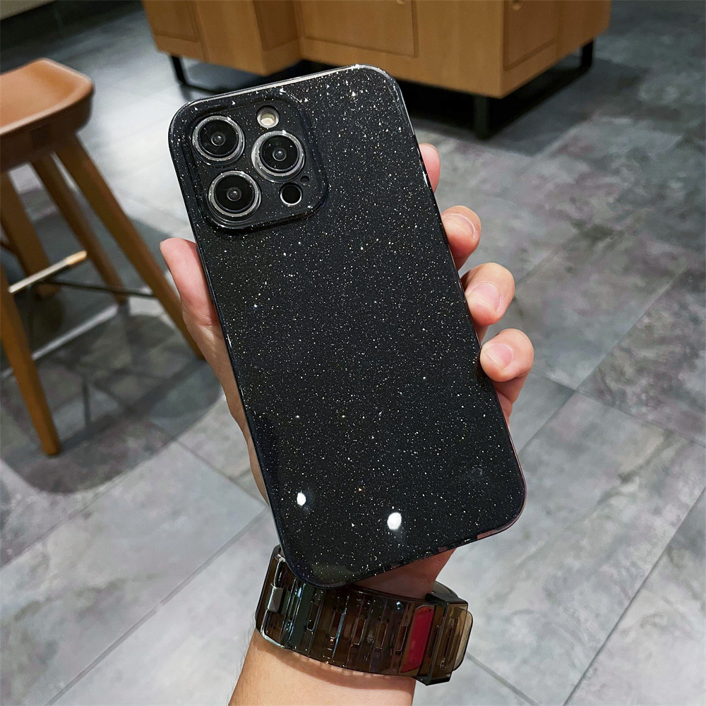 高级感镜头全包星空闪粉硅胶软壳