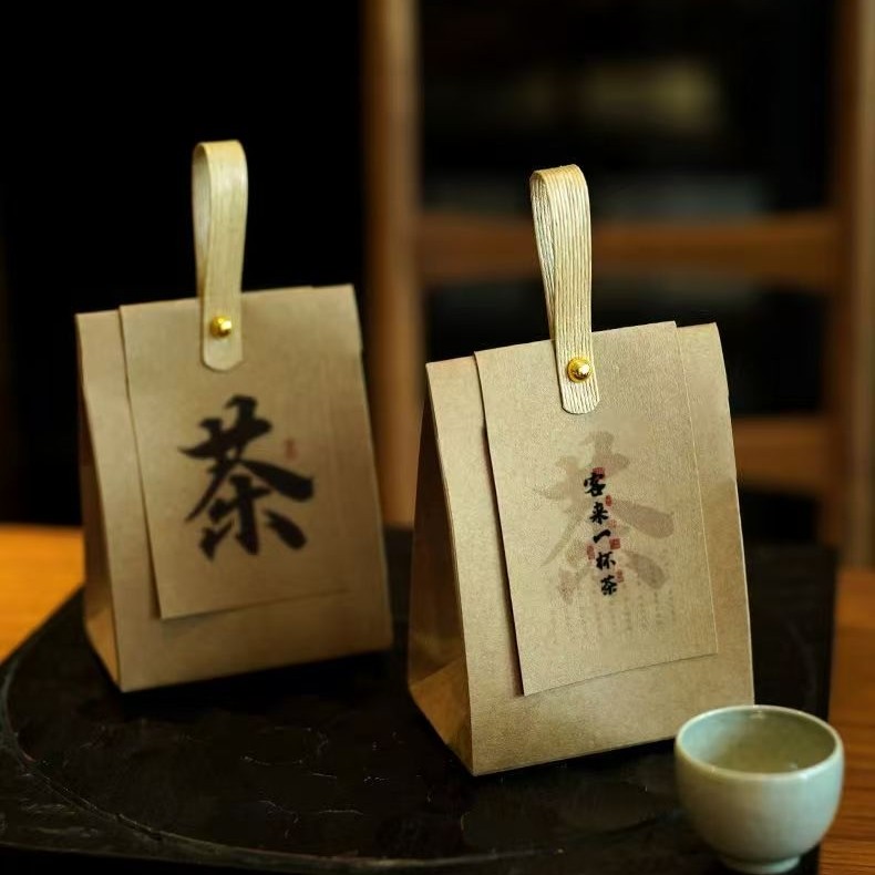 茶叶牛皮纸通用散茶包装盒包装袋白茶白毫私房小袋定制绿礼盒定制