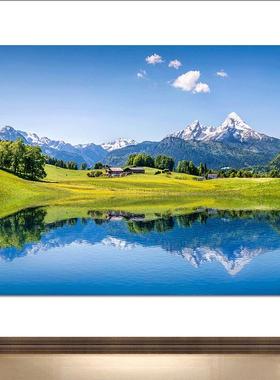 有山有水镇宅招财装饰画清山绿色背有靠山贴画群山风景墙壁画cy20