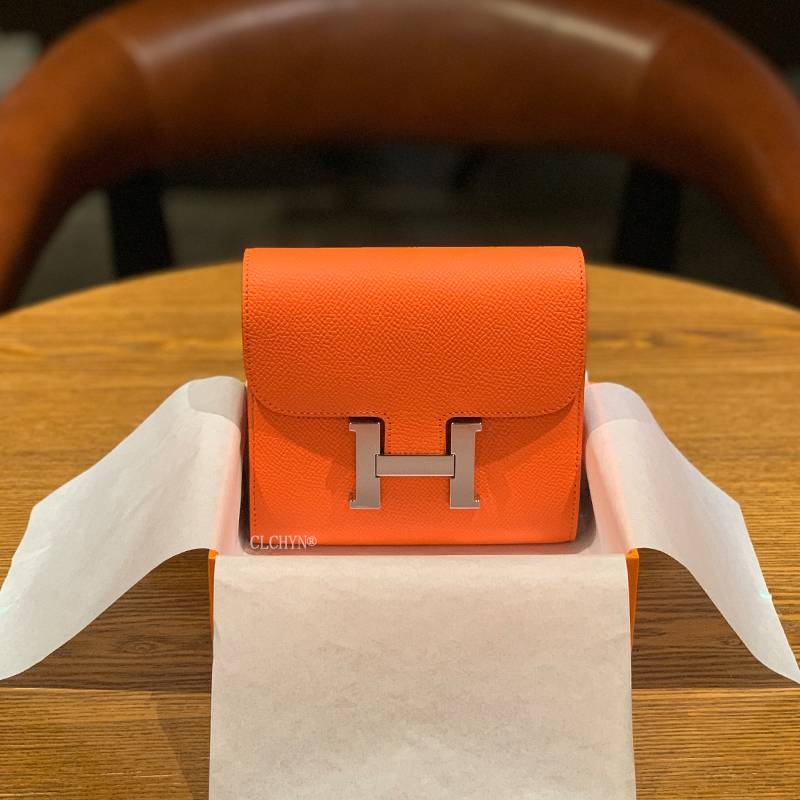 爱马女仕H扣康康包小钱夹迷你康斯坦空姐包真皮钱包女短款钱包