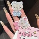 少女碎花猫咪侧边夹冰透猫咪日系可爱甜美发夹鸭嘴夹高颜值发饰