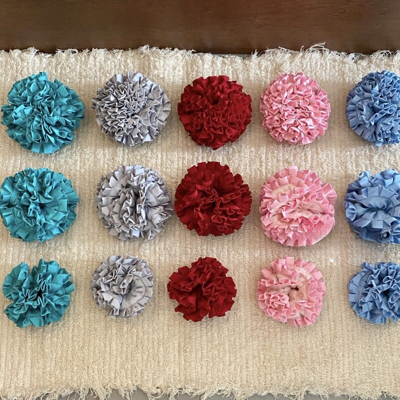 韩国手工制缎面褶皱头花张元英同款大肠发圈