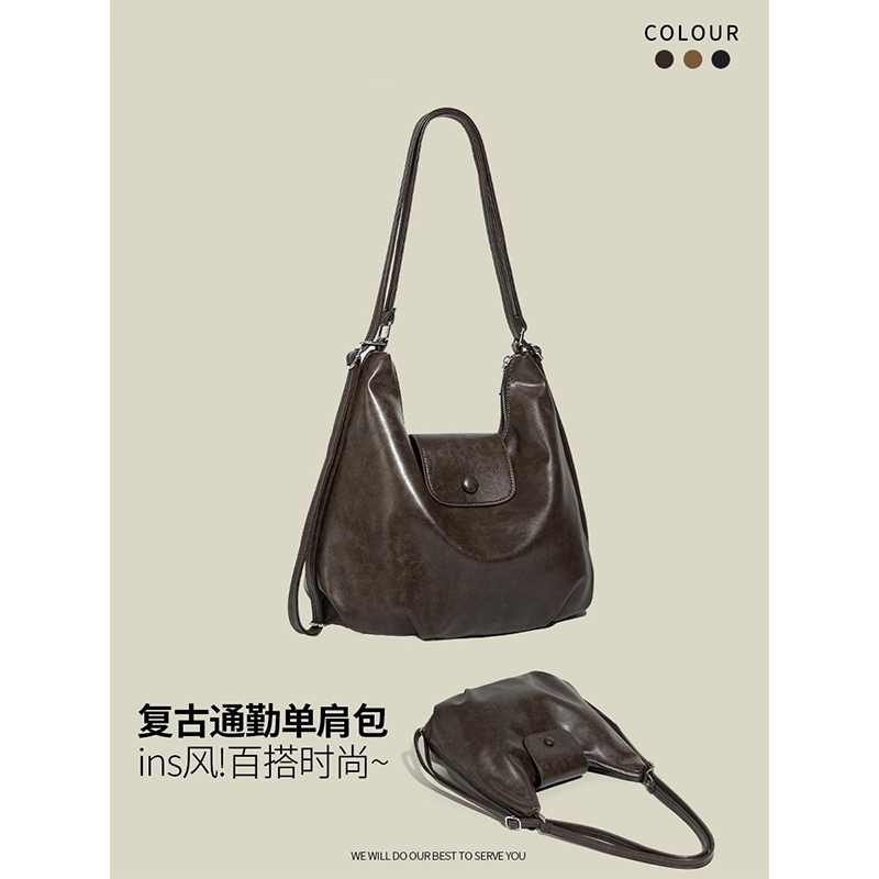 伊布古奇高级感复古大容量包包女秋冬季通勤双肩后背包单肩托特包