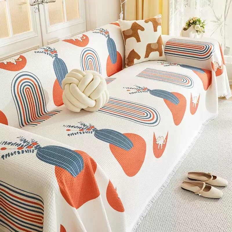 新款一片式防猫抓沙发巾三座—贵妃椅套罩四季通用型全盖布套罩