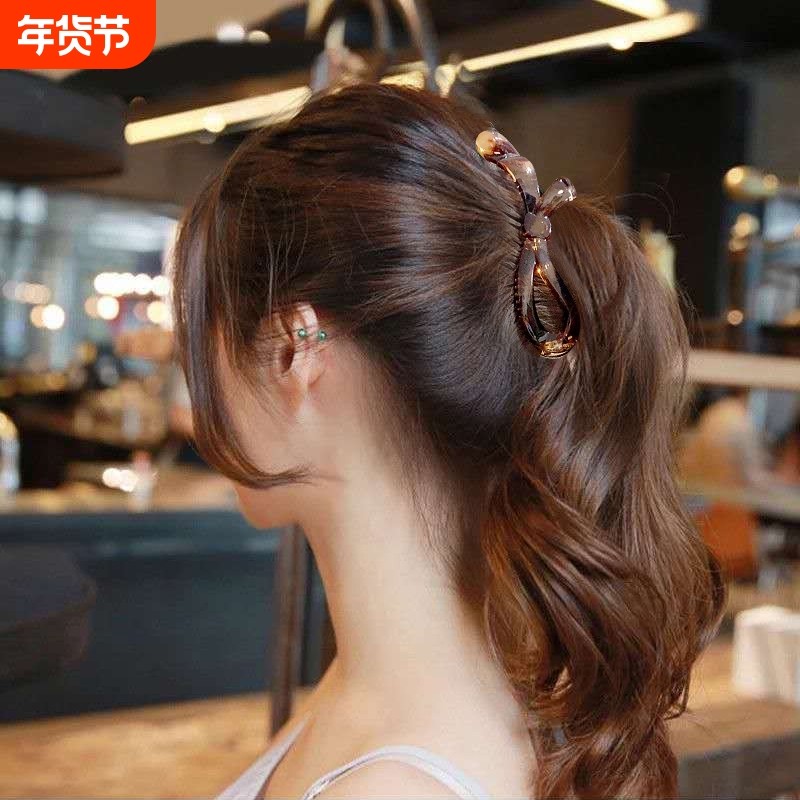 蝴蝶结香蕉夹竖夹扎高马尾夹子女韩国大号发夹发卡子抓夹发饰量多