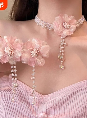 珍珠花朵甜美项链|超1000次加购
