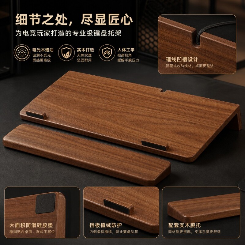 实木键盘手腕倾斜托架图片