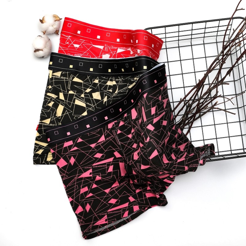 内裤男平角裤青年男士底裤莫代尔透气四角裤头个性潮短裤中腰运动