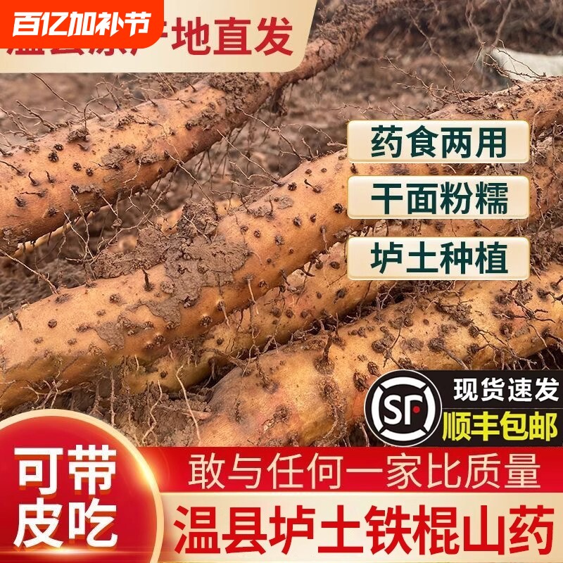 正宗河南焦作温县垆土地铁棍山药铁棍怀山药淮山新鲜5斤特产粉糯