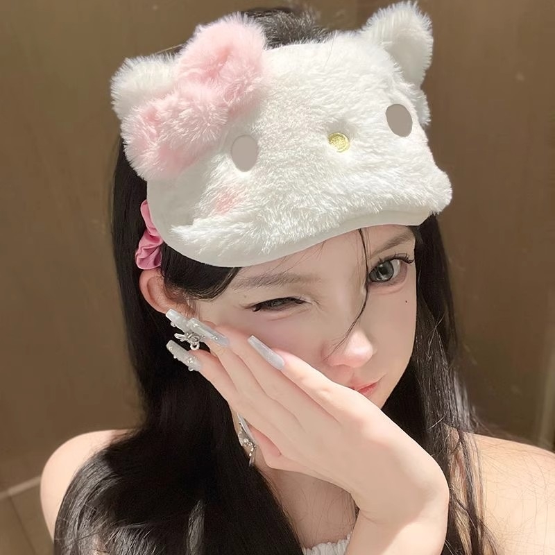 可冷热双敷卡通毛绒软萌甜美猫咪眼罩女韩版可爱遮光睡眠缓解疲劳