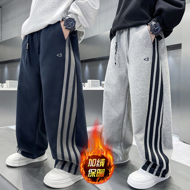 男童秋装裤子春秋冬款卫裤2025新儿童运动裤加绒大童加厚长裤双11