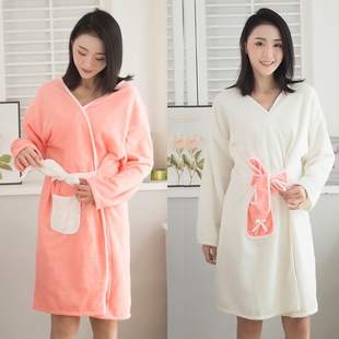 浴袍可穿可裹浴巾吸水速干柔软吊带女可爱秋冬款全身长款洗澡浴衣