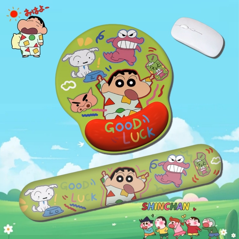 蜡笔小新鼠标垫护腕动漫卡通护手腕垫鼠标手软垫滑鼠垫新之助桌垫