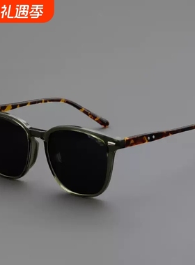 复古暗绿色墨镜男女开车防晒防紫外线偏光太阳眼镜可配近视镜片