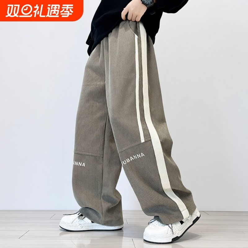 2025新款男童裤子秋冬款儿童休闲裤中大童运动裤宝宝加绒加厚长裤