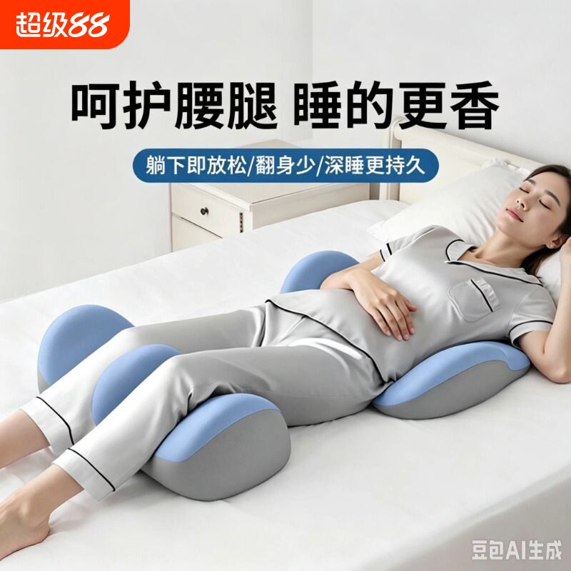 床上腰枕护腰睡垫腿神器膝盖枕腰突平躺支撑腰垫睡觉专用腰托图片