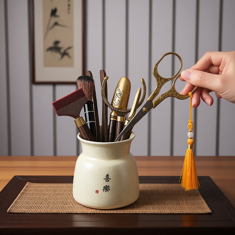 茶具茶道六君子套装汝窑配件杯叉茶刮泡茶工具茶勺养壶笔剪刀喝茶