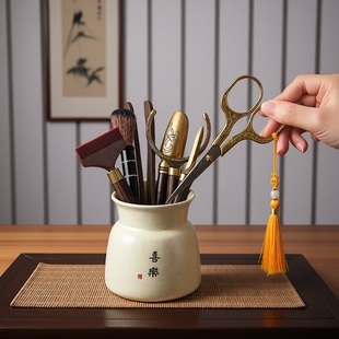 茶具茶道六君子套装 汝窑配件杯叉茶刮泡茶工具茶勺养壶笔剪刀喝茶