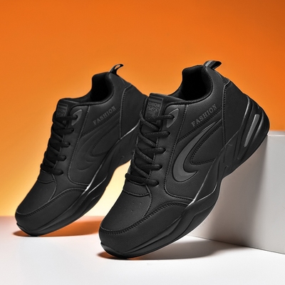 男秋冬季运动鞋加绒加厚皮面防水48大码45青少年年学生防滑旅游鞋