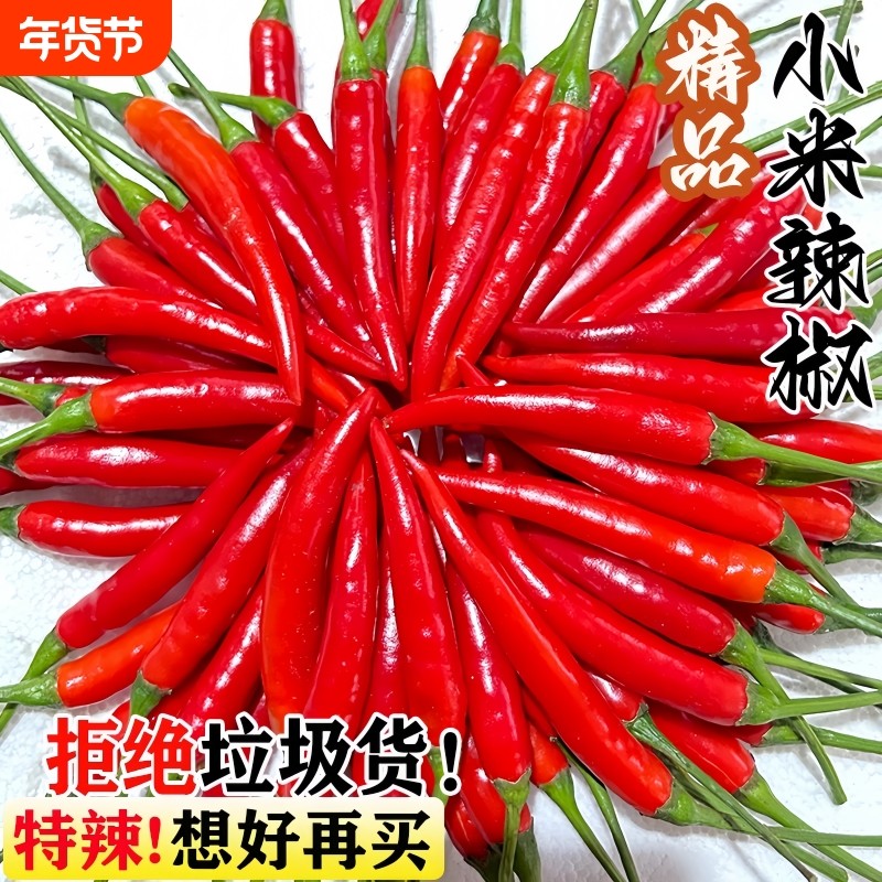 正宗小米辣椒新鲜朝天椒泡椒指天椒特辣薄皮红辣椒小米椒年货节