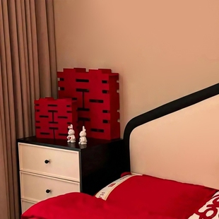 喜字立体摆件男女婚房布置装饰卧室床头柜结婚客厅套装背景墙婚礼